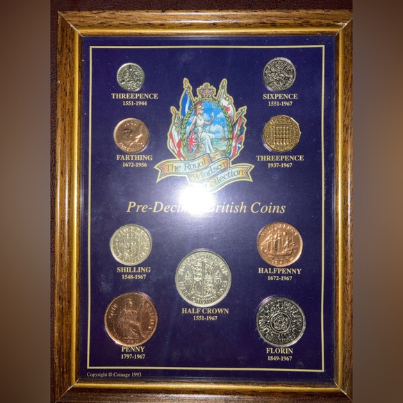 Vintage Other - RARE British Pre Decimal Uncirculated Coins in Frame